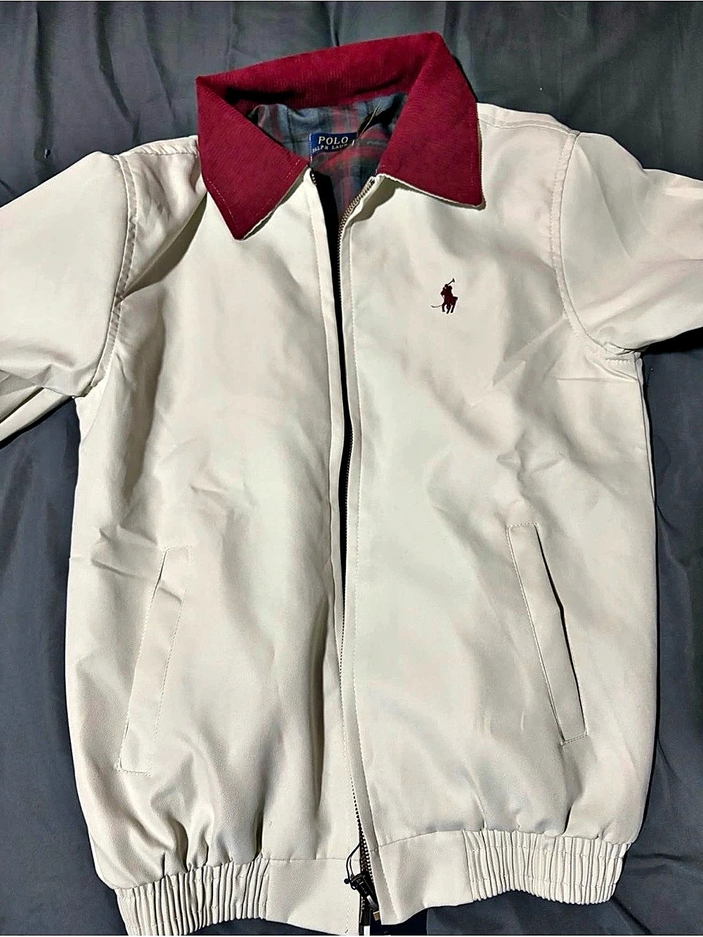 Polo Ralph Lauren Plaid-Lined Cotton Windbreaker Jacket with Corduroy Collar
